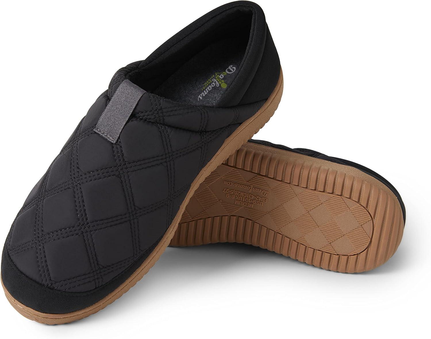 imageDearfoams Mens River Nylon Closed Back IndoorOutdoor Memory Foam Energy Return SlipperBlack