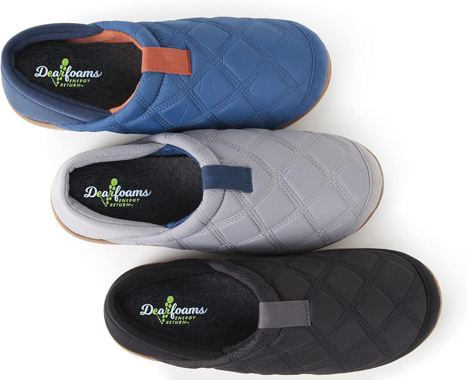 imageDearfoams Mens River Nylon Closed Back IndoorOutdoor Memory Foam Energy Return SlipperBlack