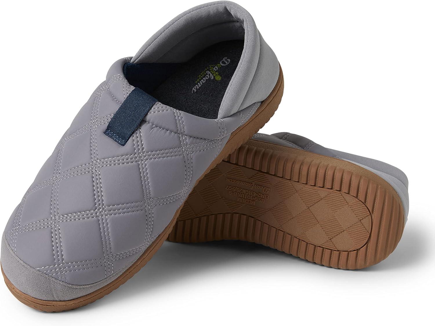 imageDearfoams Mens River Nylon Closed Back IndoorOutdoor Memory Foam Energy Return SlipperMedium Grey