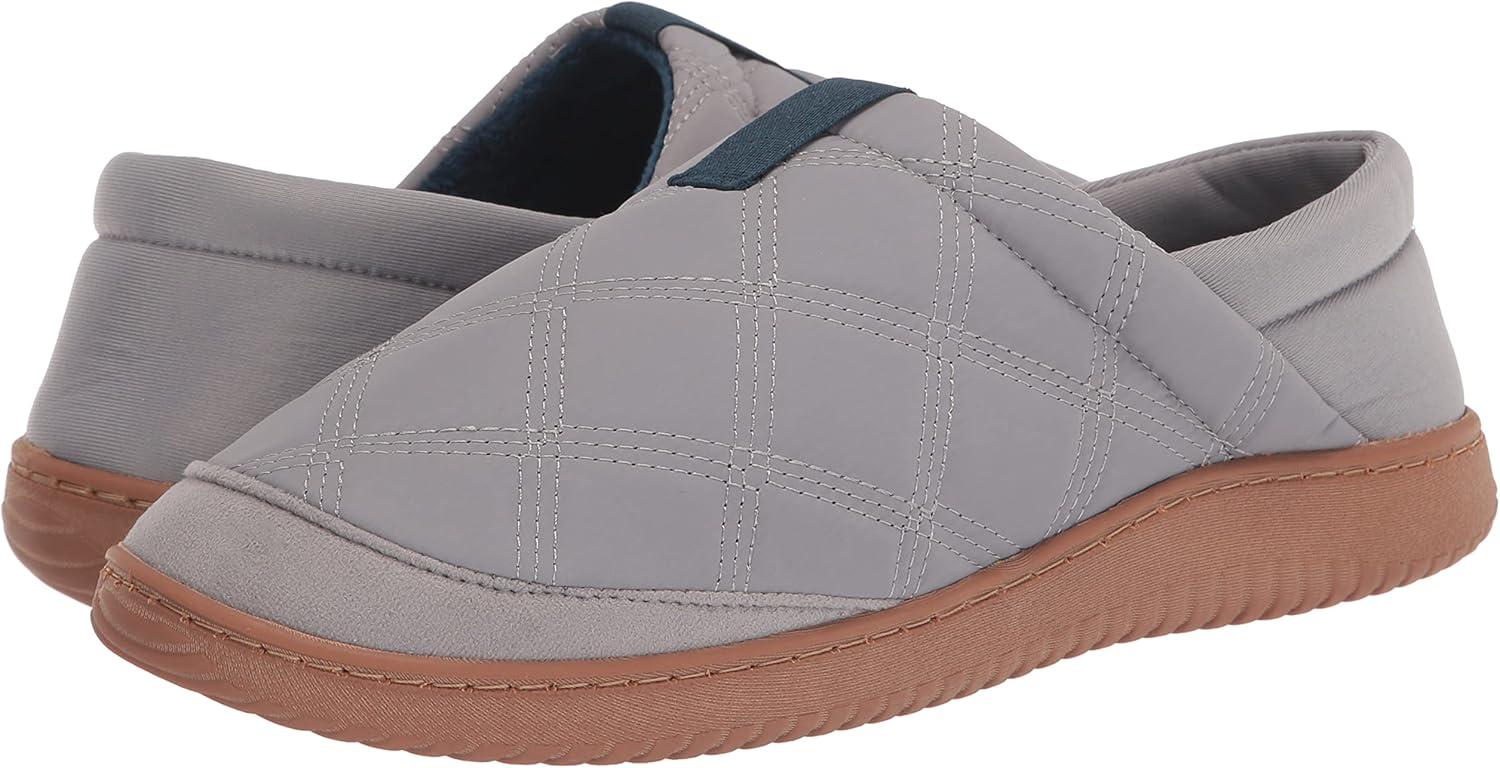 imageDearfoams Mens River Nylon Closed Back IndoorOutdoor Memory Foam Energy Return SlipperMedium Grey