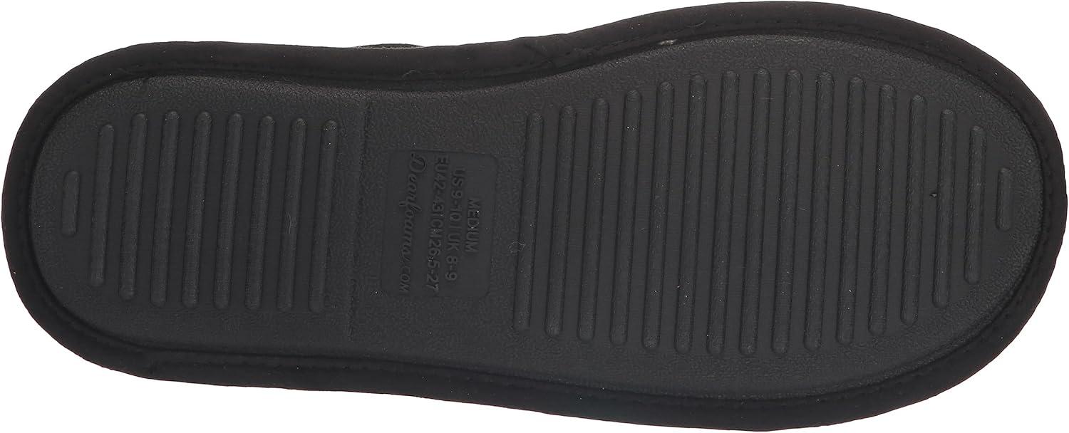 imageDearfoams Mens Rocky Mixed Material IndoorOutdoor Memory Foam Scuff SlipperBlack