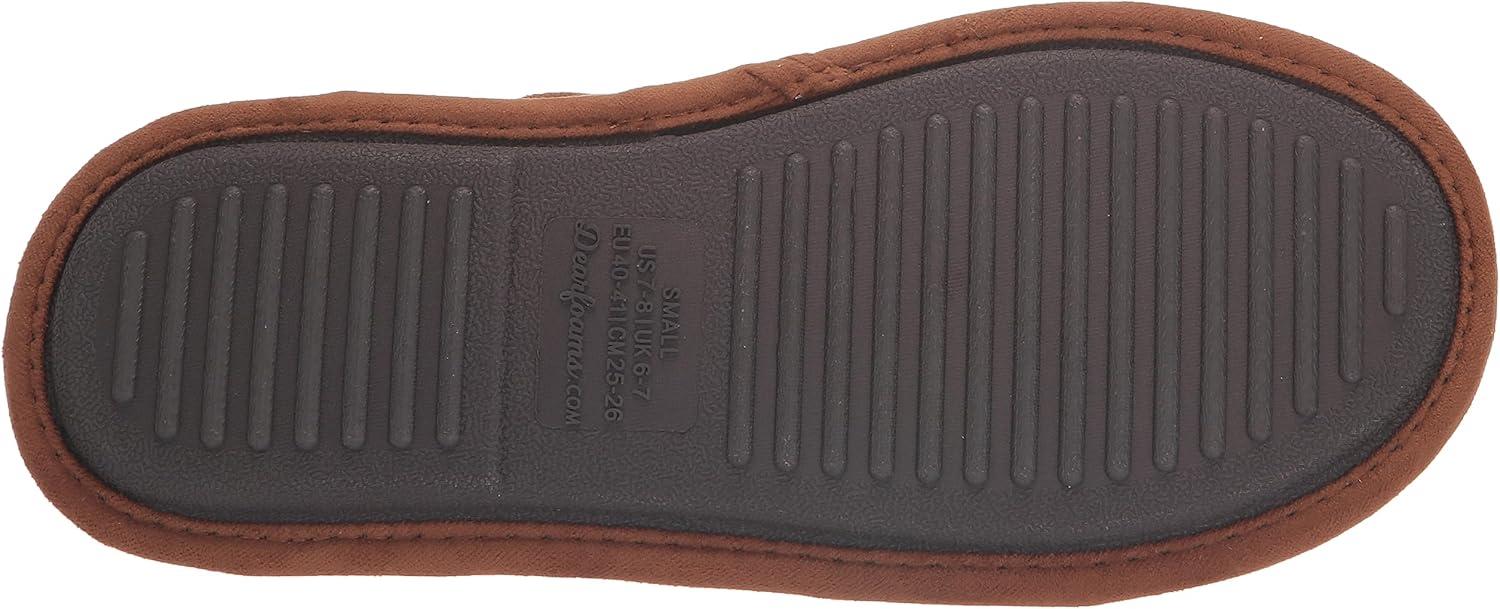 imageDearfoams Mens Rocky Mixed Material IndoorOutdoor Memory Foam Scuff SlipperChestnut