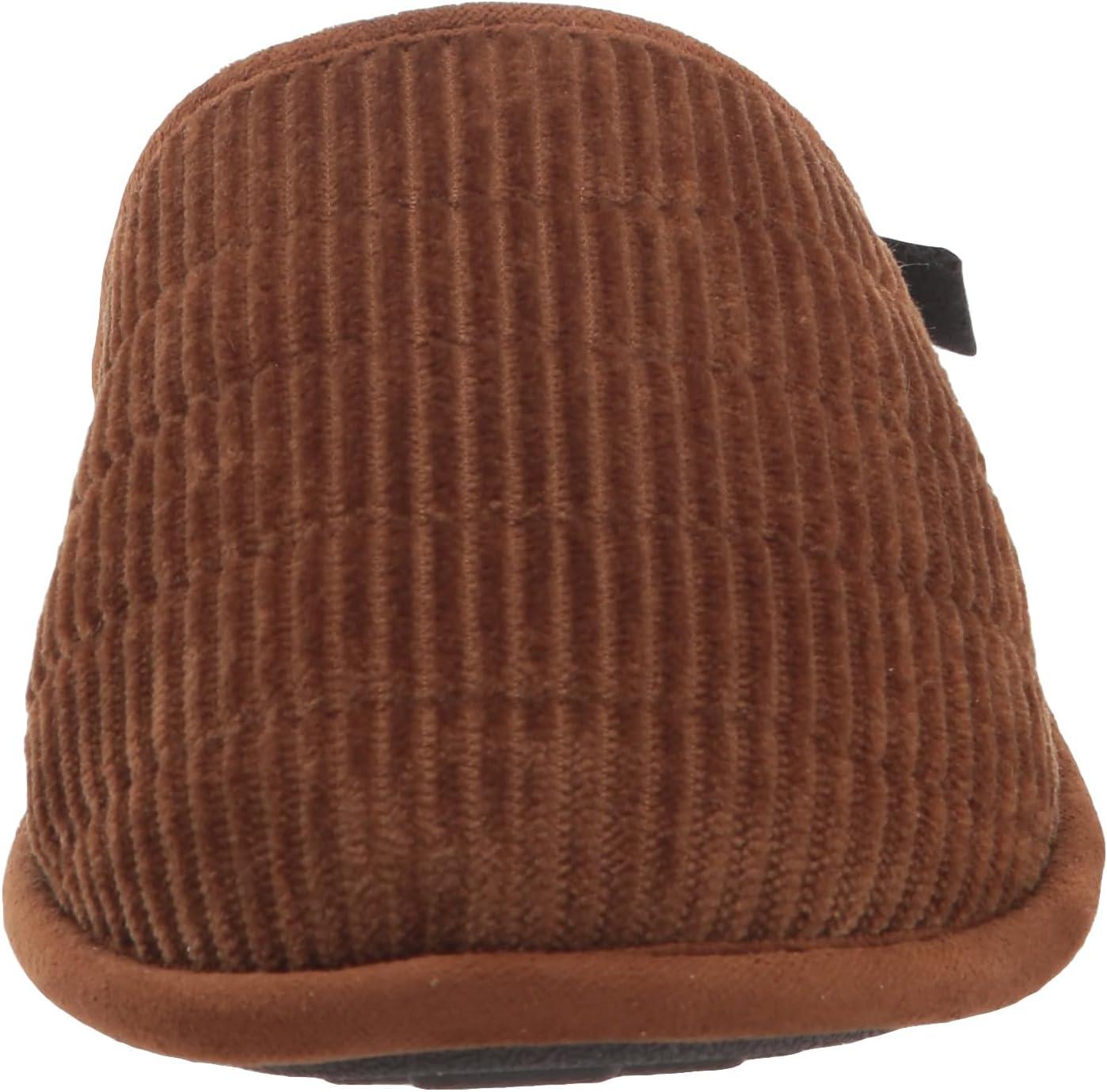 imageDearfoams Mens Rocky Mixed Material IndoorOutdoor Memory Foam Scuff SlipperChestnut