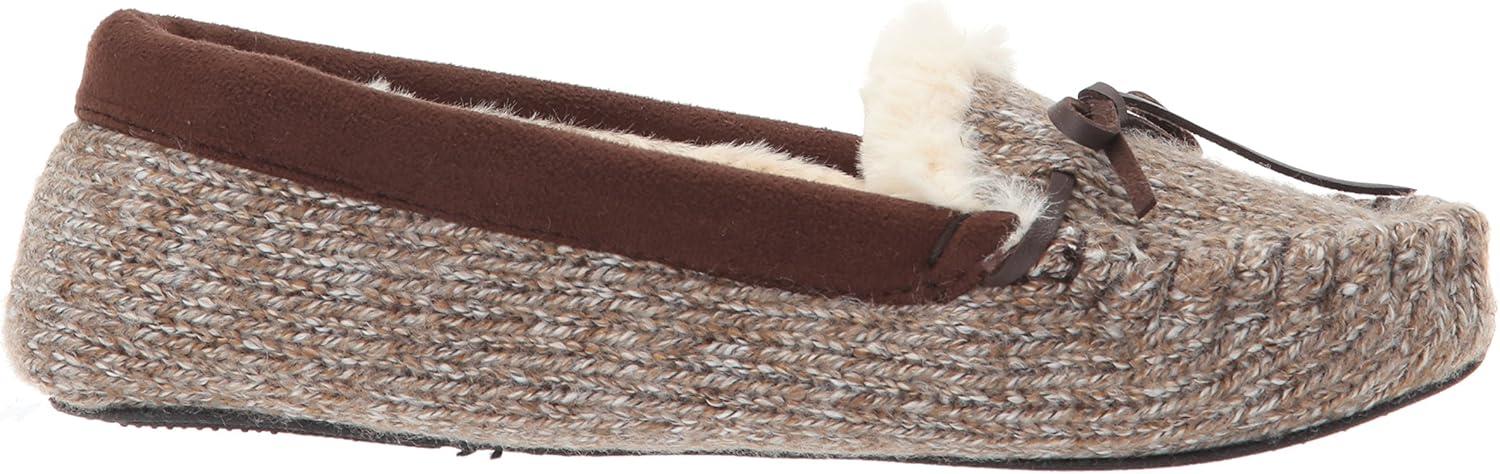 imageDearfoams UnisexAdult Mixed Material Moccasin WomensBrown