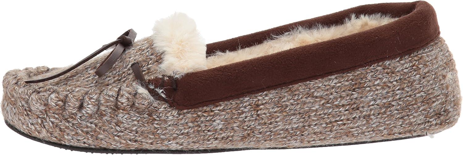 imageDearfoams UnisexAdult Mixed Material Moccasin WomensBrown