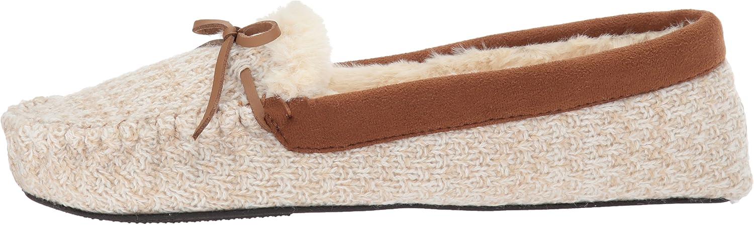 imageDearfoams UnisexAdult Mixed Material Moccasin WomensOatmeal Heather