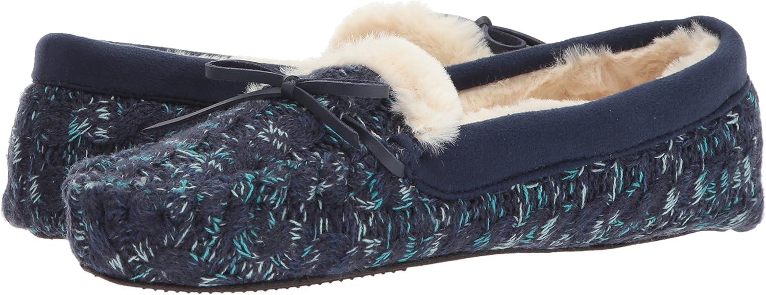 imageDearfoams UnisexAdult Mixed Material Moccasin WomensPeacoat