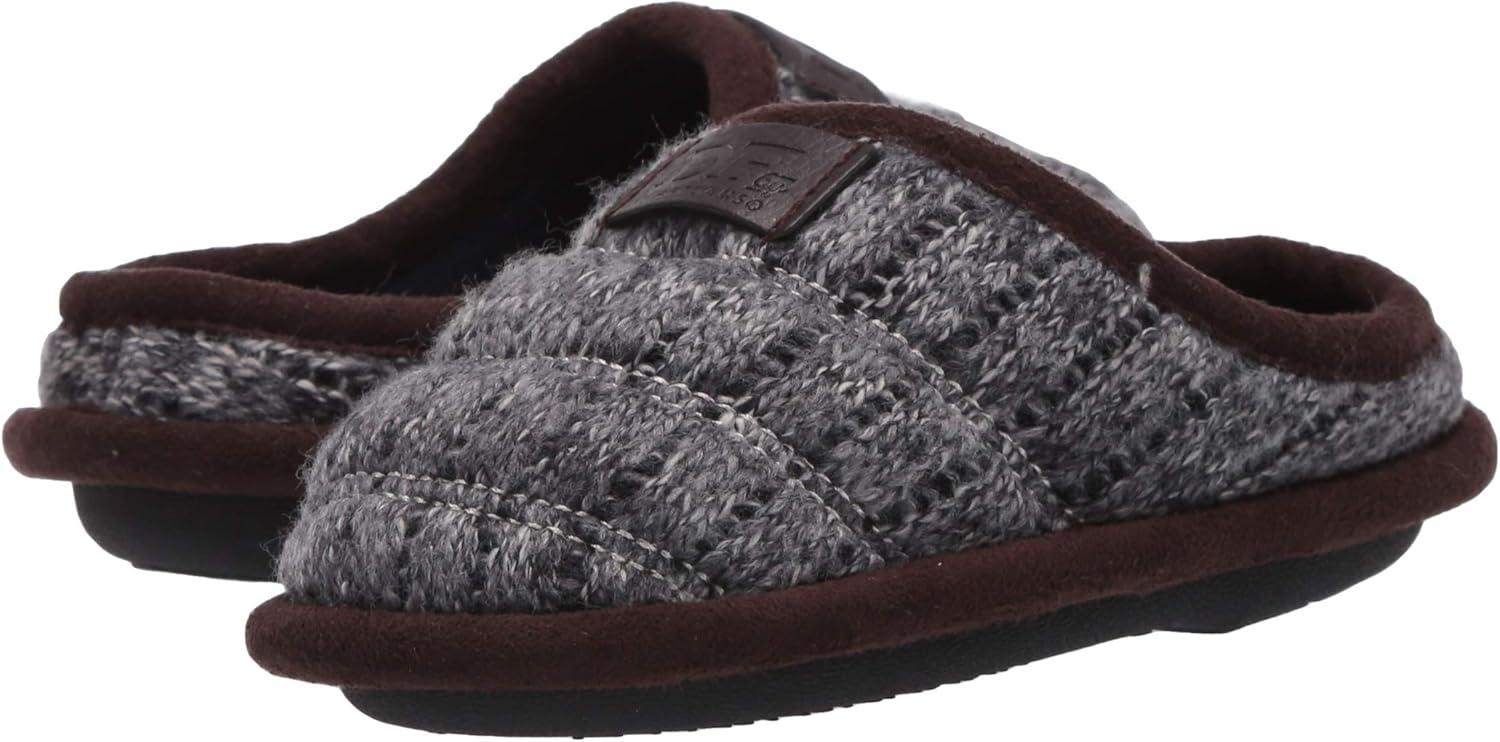 imageDearfoams UnisexBaby Df Kids Toddlers Quilted Knit Clog SlipperNavy Heather