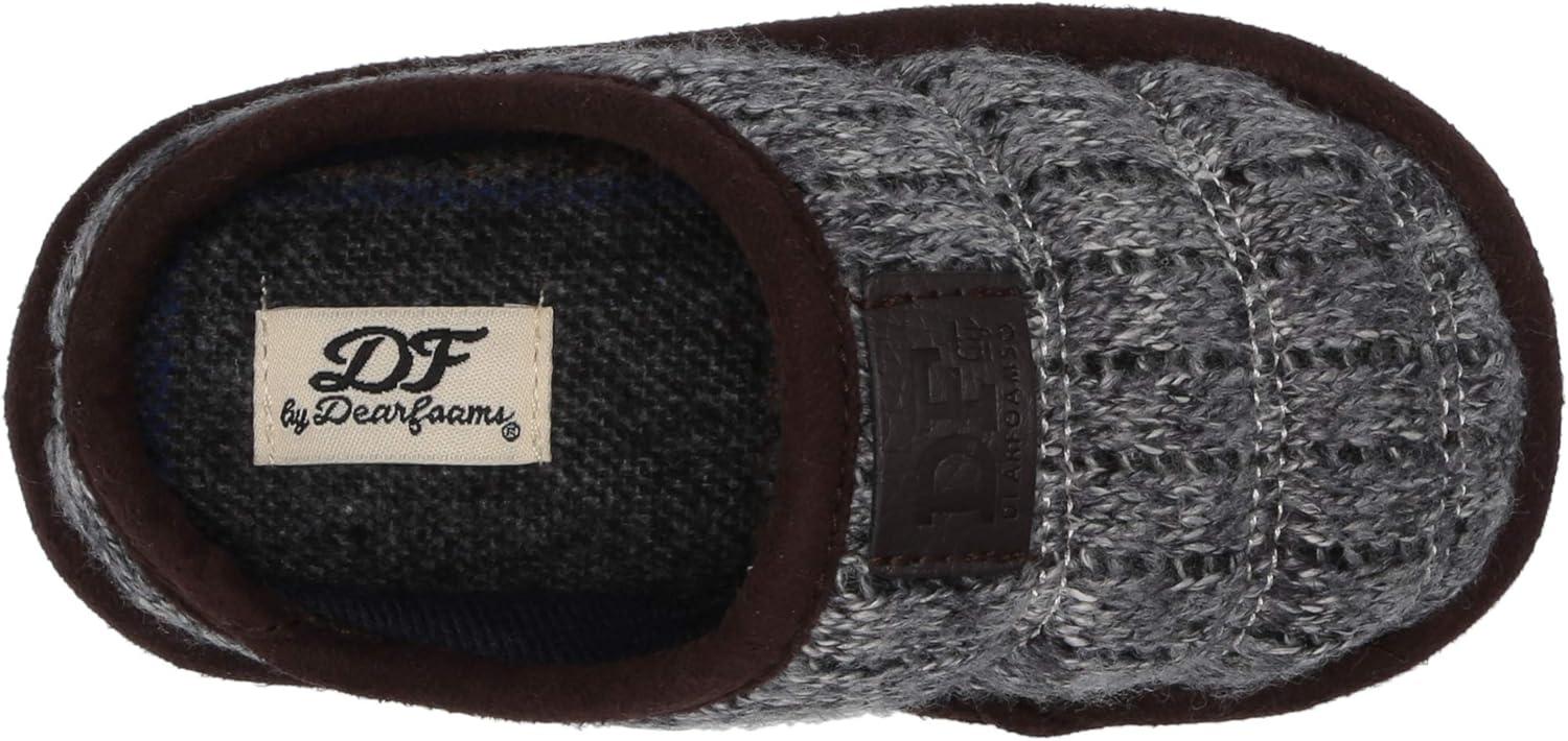 imageDearfoams UnisexBaby Df Kids Toddlers Quilted Knit Clog SlipperNavy Heather