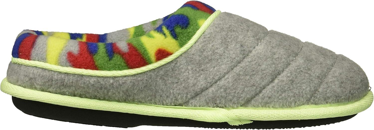 imageDearfoams UnisexChild Df Boys Fleece Clog SlipperLight Heather Grey
