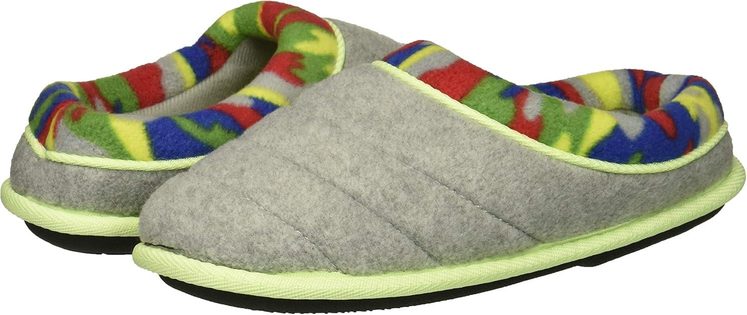 imageDearfoams UnisexChild Df Boys Fleece Clog SlipperLight Heather Grey