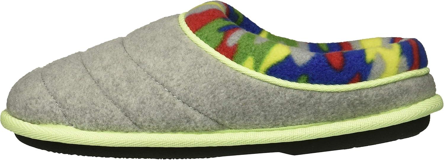 imageDearfoams UnisexChild Df Boys Fleece Clog SlipperLight Heather Grey