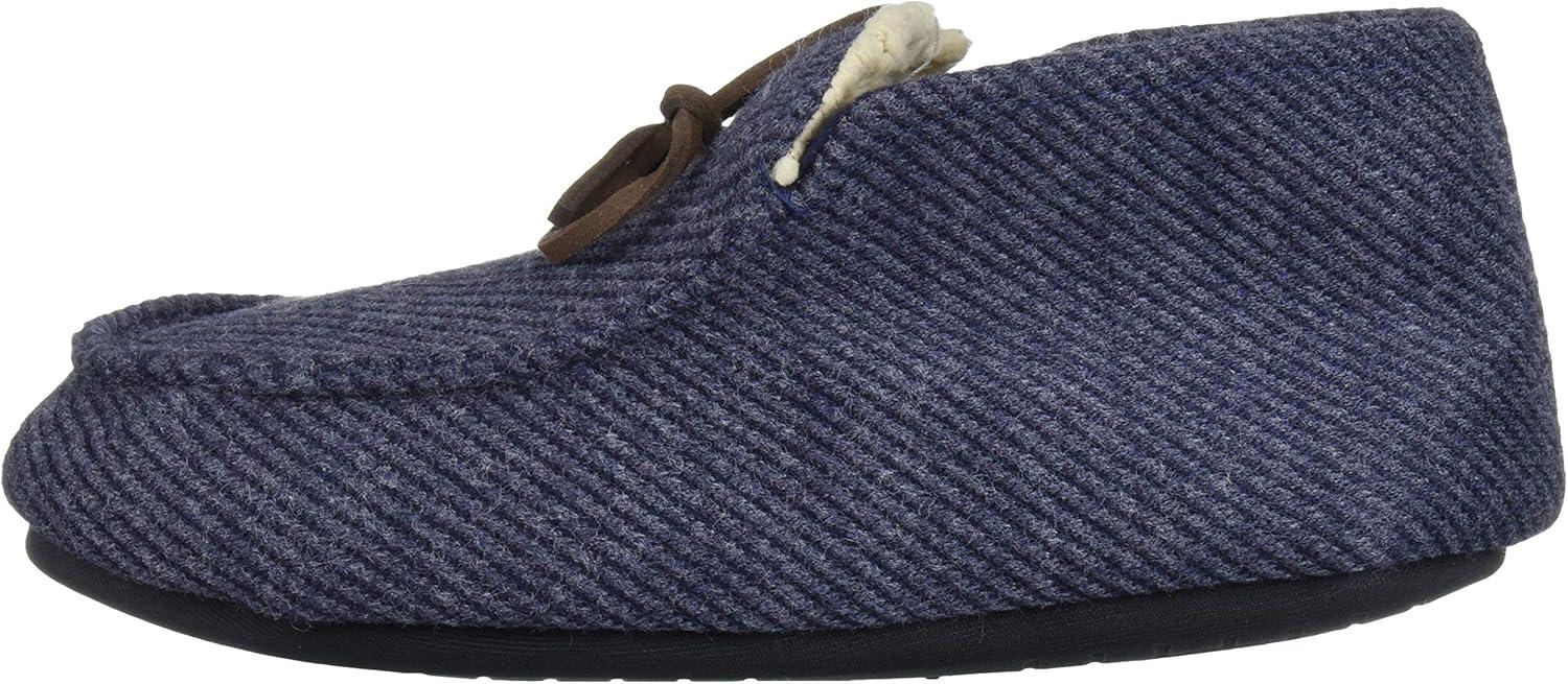 imageDearfoams UnisexChild Df Kids Toddlers Bootie with Tie SlipperPeacoat