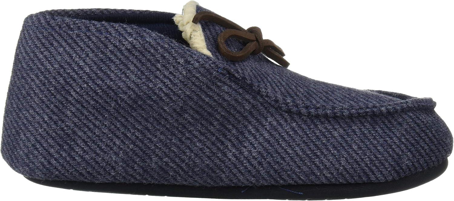 imageDearfoams UnisexChild Df Kids Toddlers Bootie with Tie SlipperPeacoat