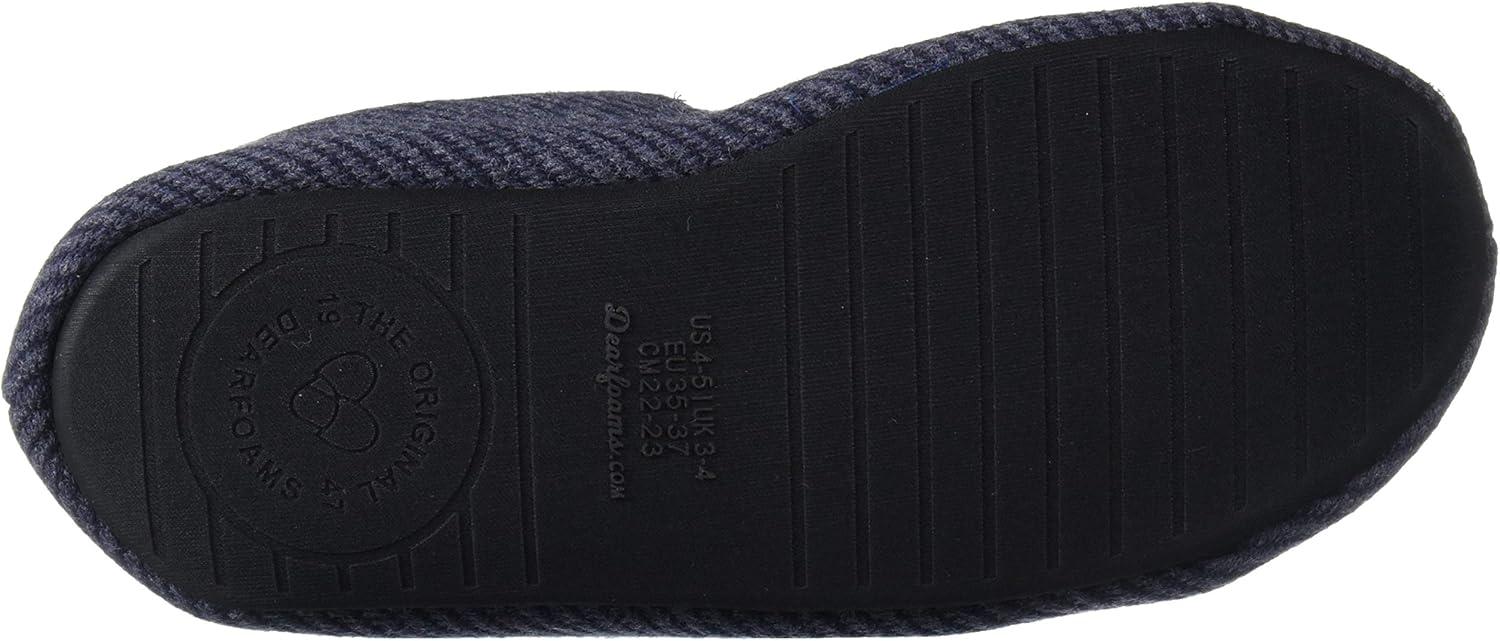 imageDearfoams UnisexChild Df Kids Toddlers Bootie with Tie SlipperPeacoat