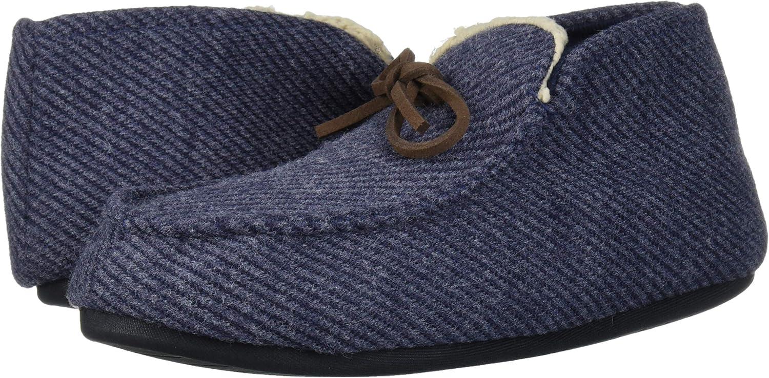 imageDearfoams UnisexChild Df Kids Toddlers Bootie with Tie SlipperPeacoat