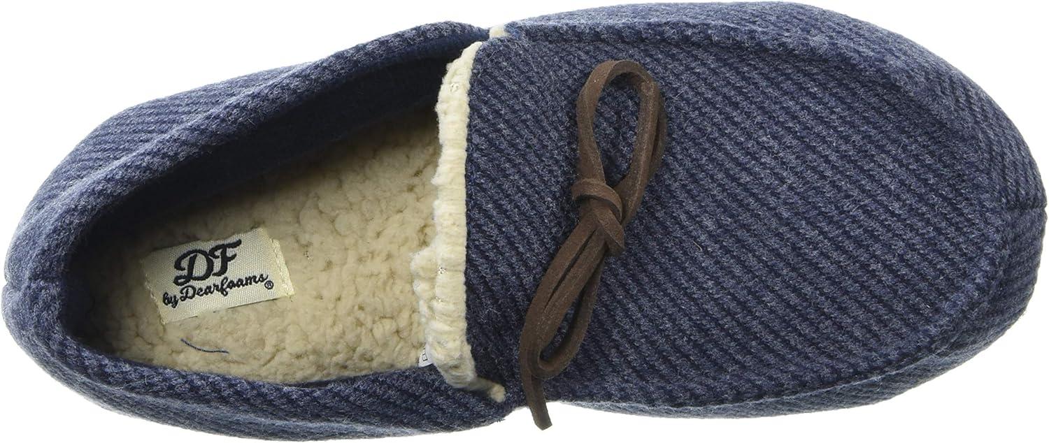 imageDearfoams UnisexChild Df Kids Toddlers Bootie with Tie SlipperPeacoat