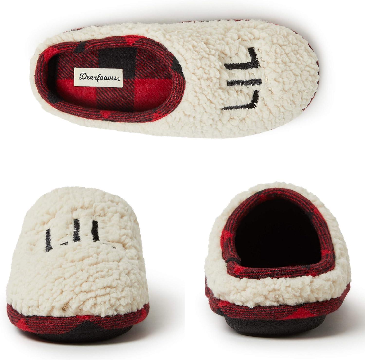 imageDearfoams UnisexChild Family Collection Lil Bear Fluffy faux sherpa Toddler ampamp Kids Clog SlipperSherpa