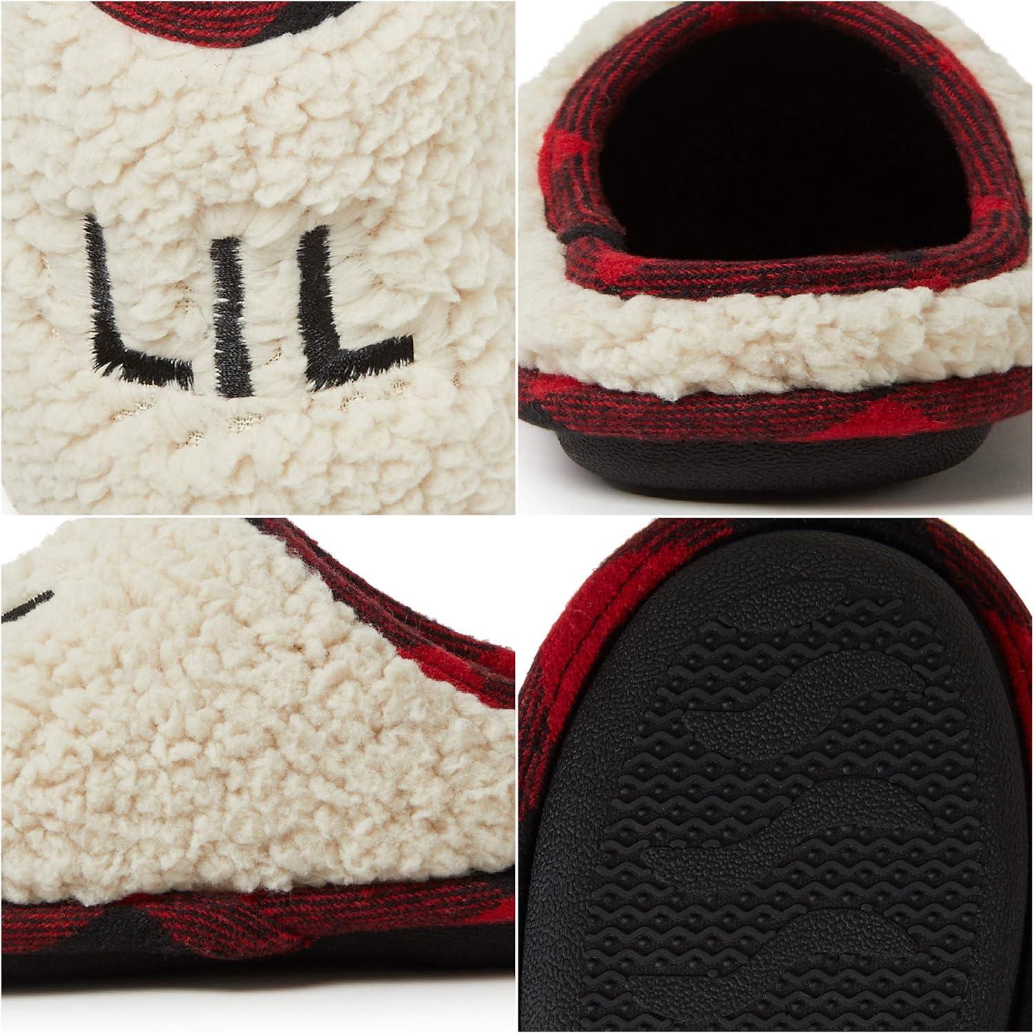 imageDearfoams UnisexChild Family Collection Lil Bear Fluffy faux sherpa Toddler ampamp Kids Clog SlipperSherpa