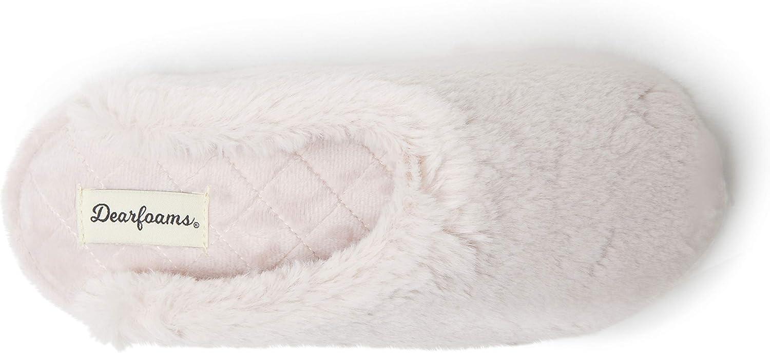 imageDearfoams Womens Bailey Plush Furry Scuff SlipperDusty Pink