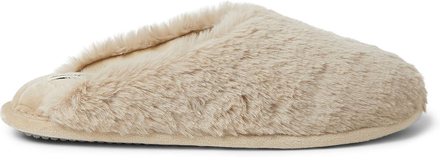 imageDearfoams Womens Bailey Plush Furry Scuff SlipperLatte