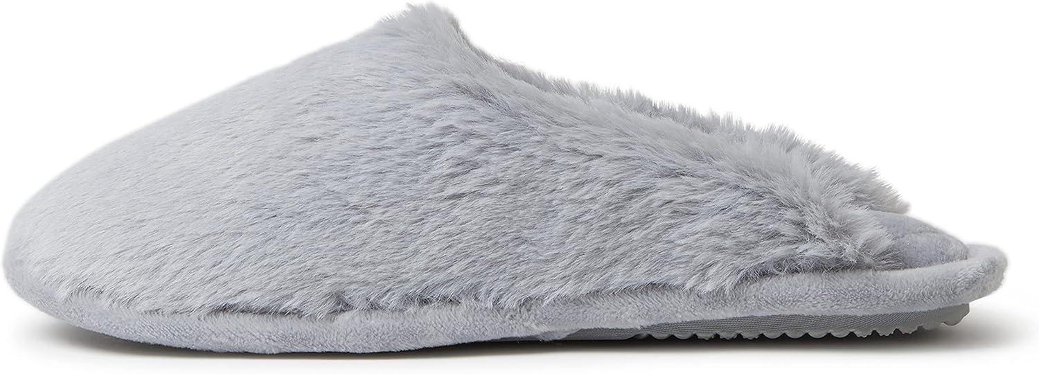 imageDearfoams Womens Bailey Plush Furry Scuff SlipperSleet