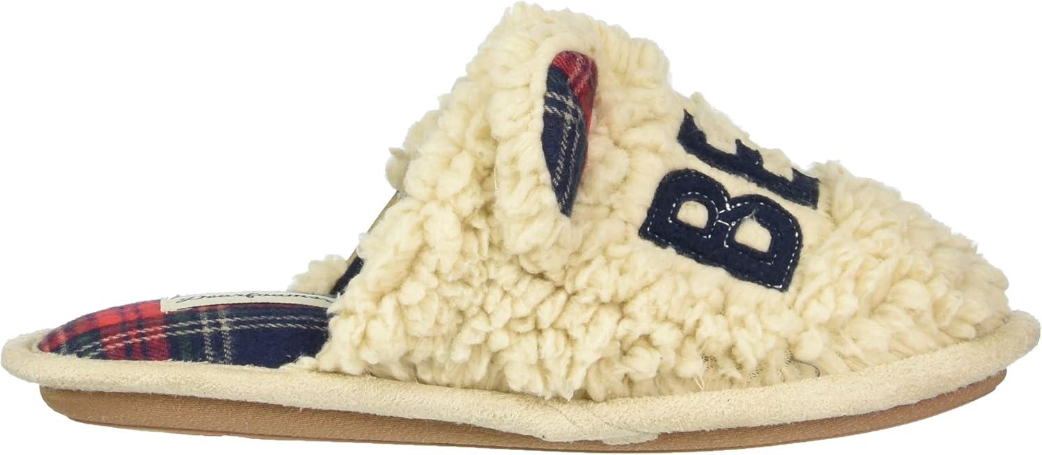 imageDearfoams Womens Buffalo Check Lil Bear Scuff SlipperCream