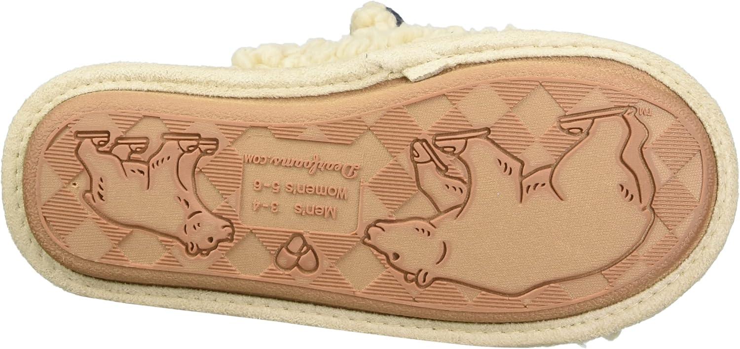 imageDearfoams Womens Buffalo Check Lil Bear Scuff SlipperCream