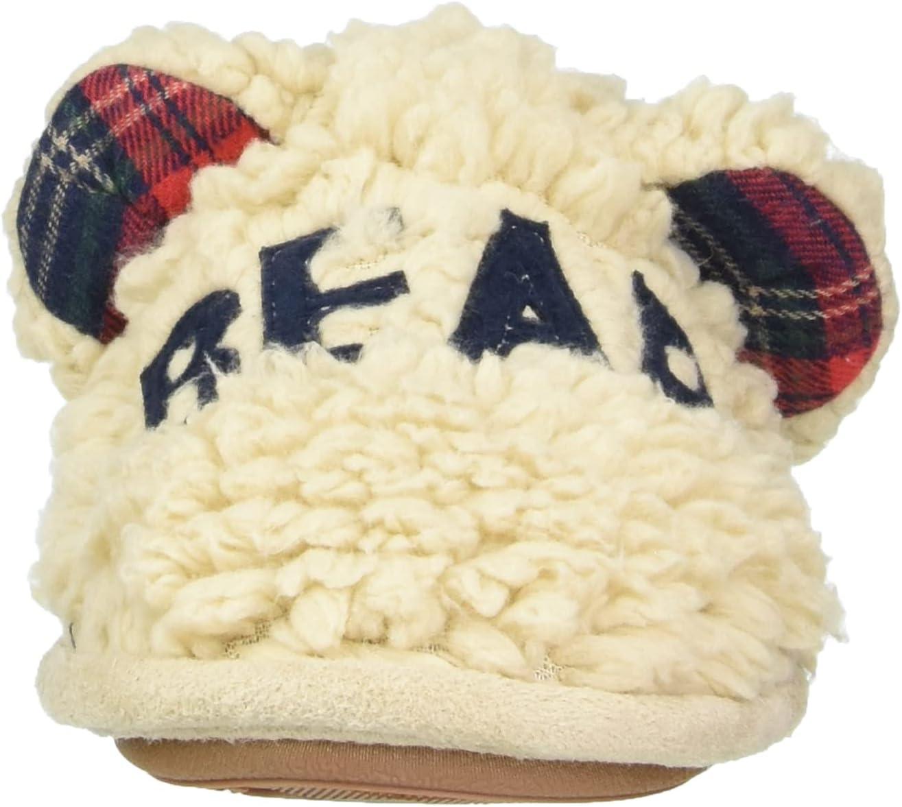 imageDearfoams Womens Buffalo Check Lil Bear Scuff SlipperCream