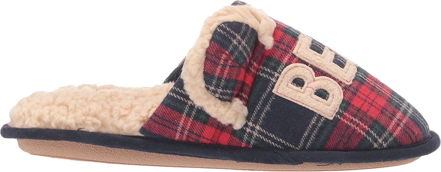 imageDearfoams Womens Buffalo Check Lil Bear Scuff SlipperNavy Blazer