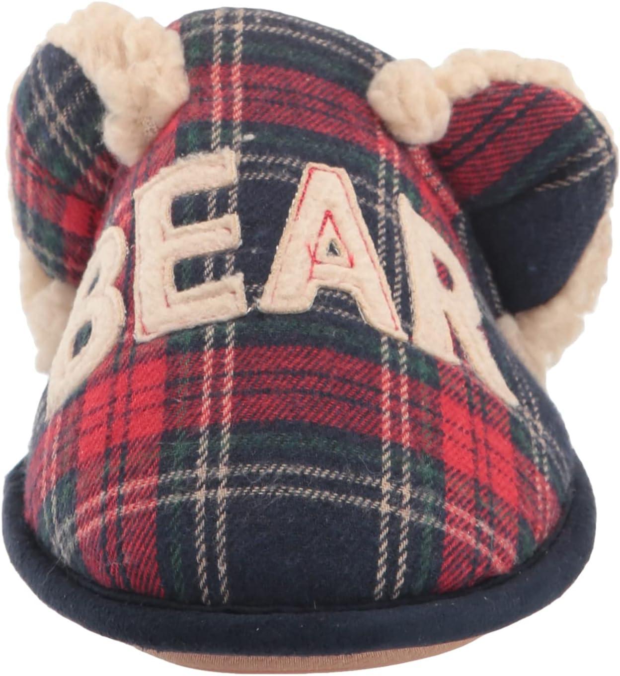 imageDearfoams Womens Buffalo Check Lil Bear Scuff SlipperNavy Blazer