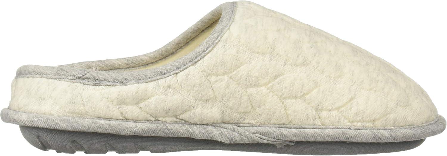 imageDearfoams Womens Cable Quilt Bound Clog with Wide Widths SlipperOatmeal Heather