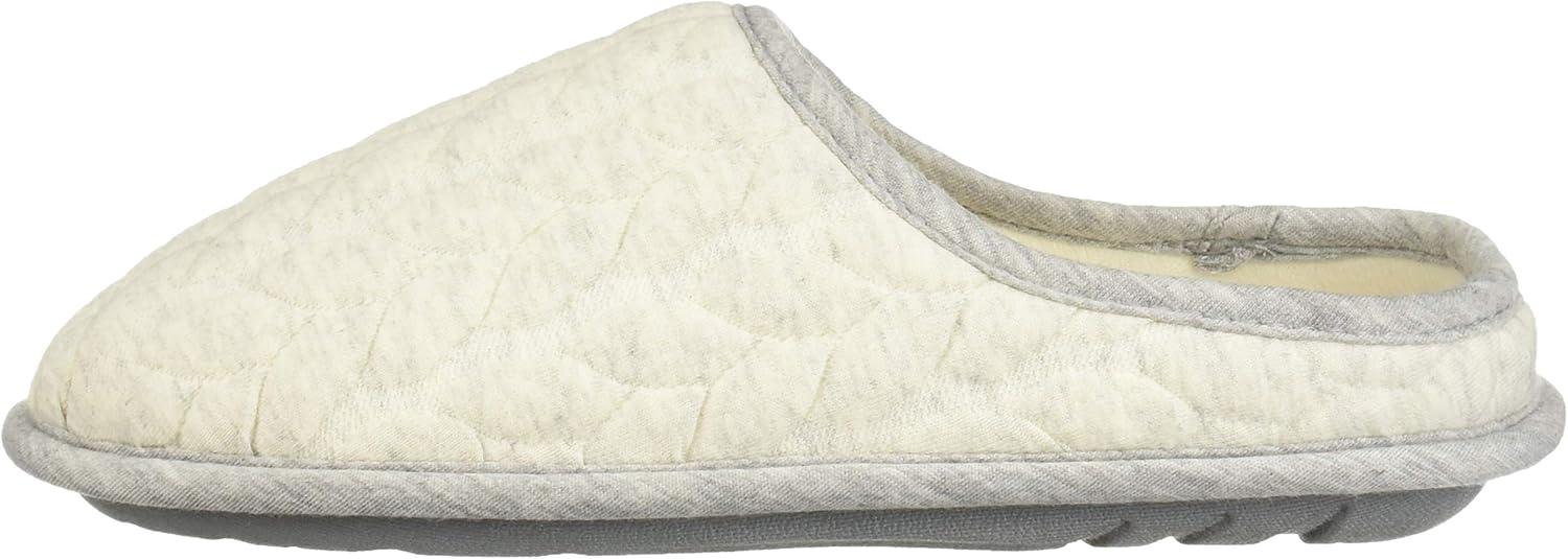 imageDearfoams Womens Cable Quilt Bound Clog with Wide Widths SlipperOatmeal Heather