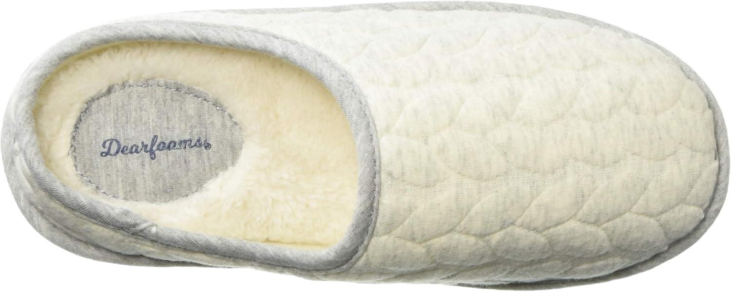 imageDearfoams Womens Cable Quilt Bound Clog with Wide Widths SlipperOatmeal Heather