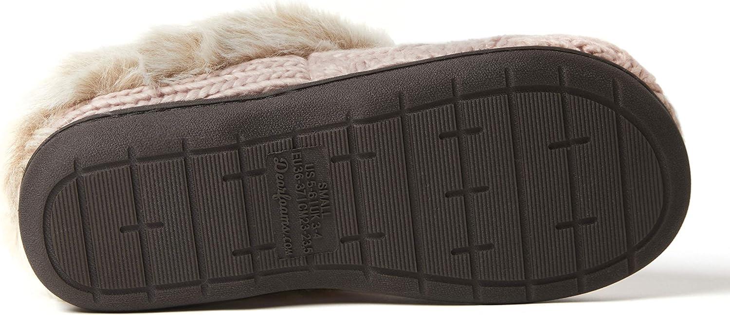 imageDearfoams Womens Claire Textured Knit Clog SlipperDark Pale Mauve