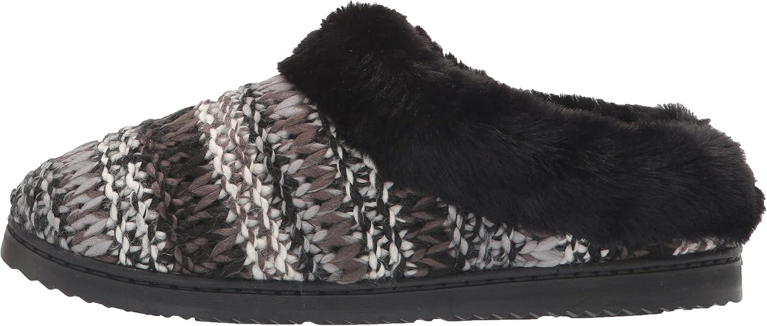 imageDearfoams Womens Cora Striped Knit Clog SlipperBlack