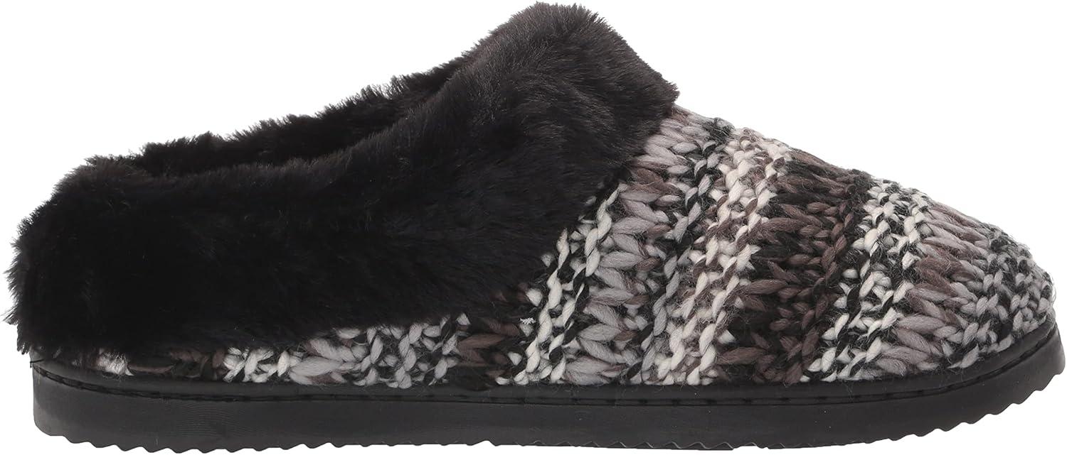 imageDearfoams Womens Cora Striped Knit Clog SlipperBlack
