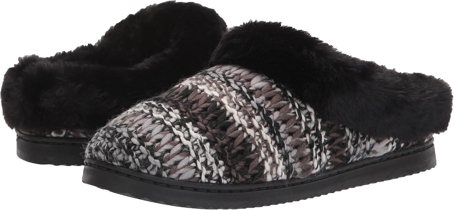 imageDearfoams Womens Cora Striped Knit Clog SlipperBlack
