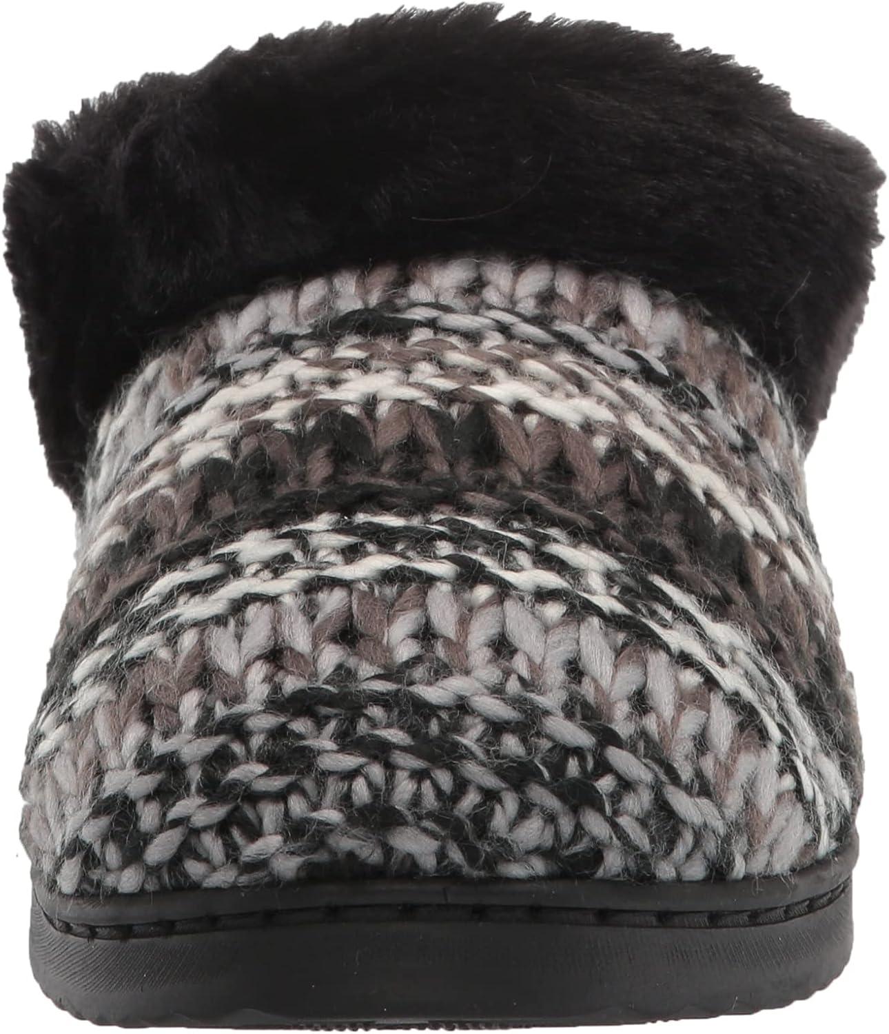 imageDearfoams Womens Cora Striped Knit Clog SlipperBlack