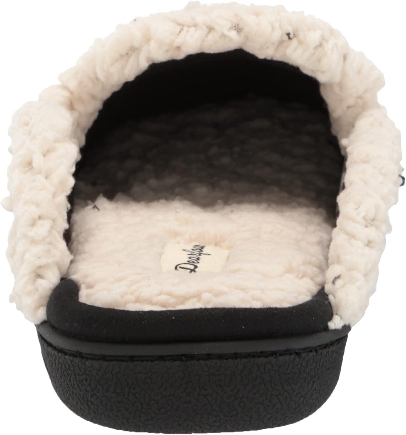 imageDearfoams Womens Erin Fairisle Extended Tab Scuff SlipperBlack