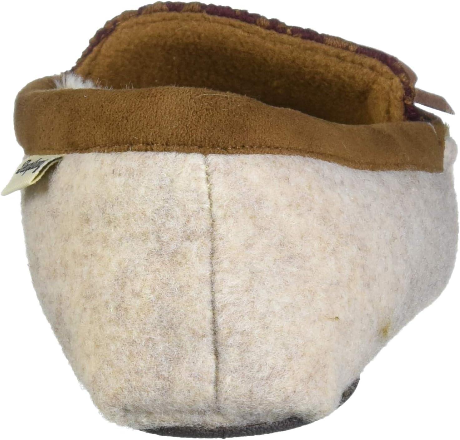 imageDearfoams Womens Felted Microwool and Fairisle Knit Moccasin SlipperOatmeal Heather