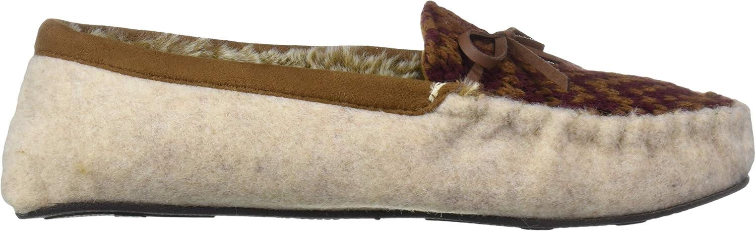 imageDearfoams Womens Felted Microwool and Fairisle Knit Moccasin SlipperOatmeal Heather