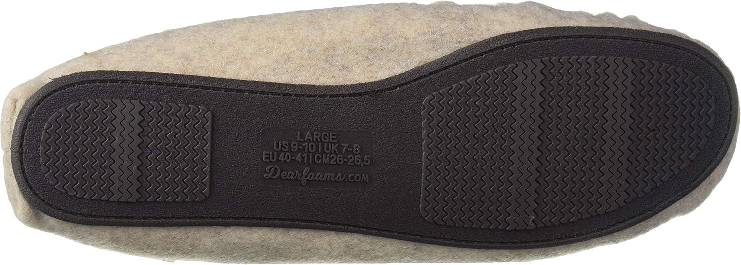 imageDearfoams Womens Felted Microwool and Fairisle Knit Moccasin SlipperOatmeal Heather