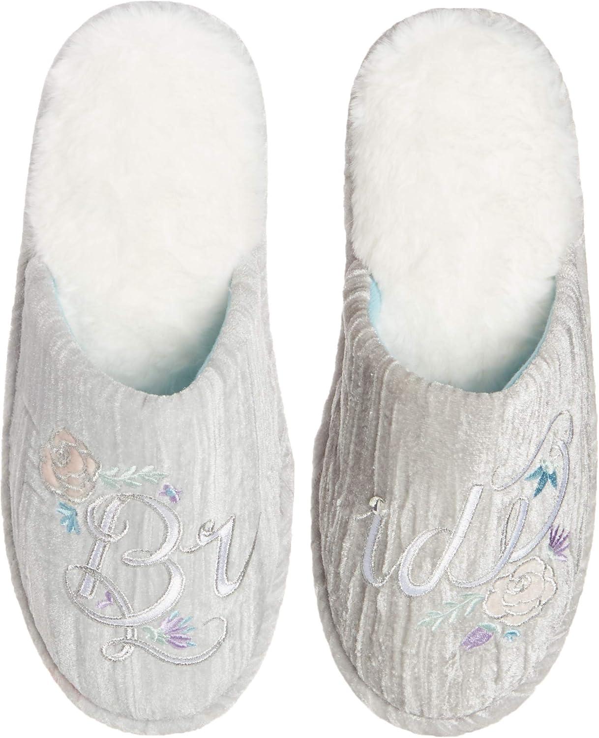 imageDearfoams Womens Giftable Novelty Bridal Wedding Closed Toe Scuff SlipperBride