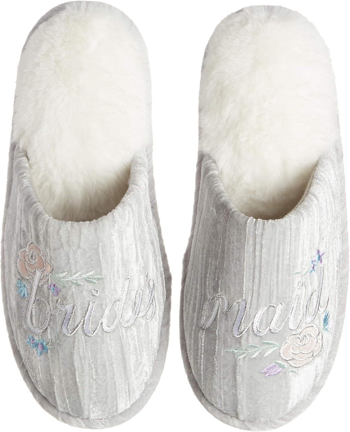 imageDearfoams Womens Giftable Novelty Bridal Wedding Closed Toe Scuff SlipperBridesmaid