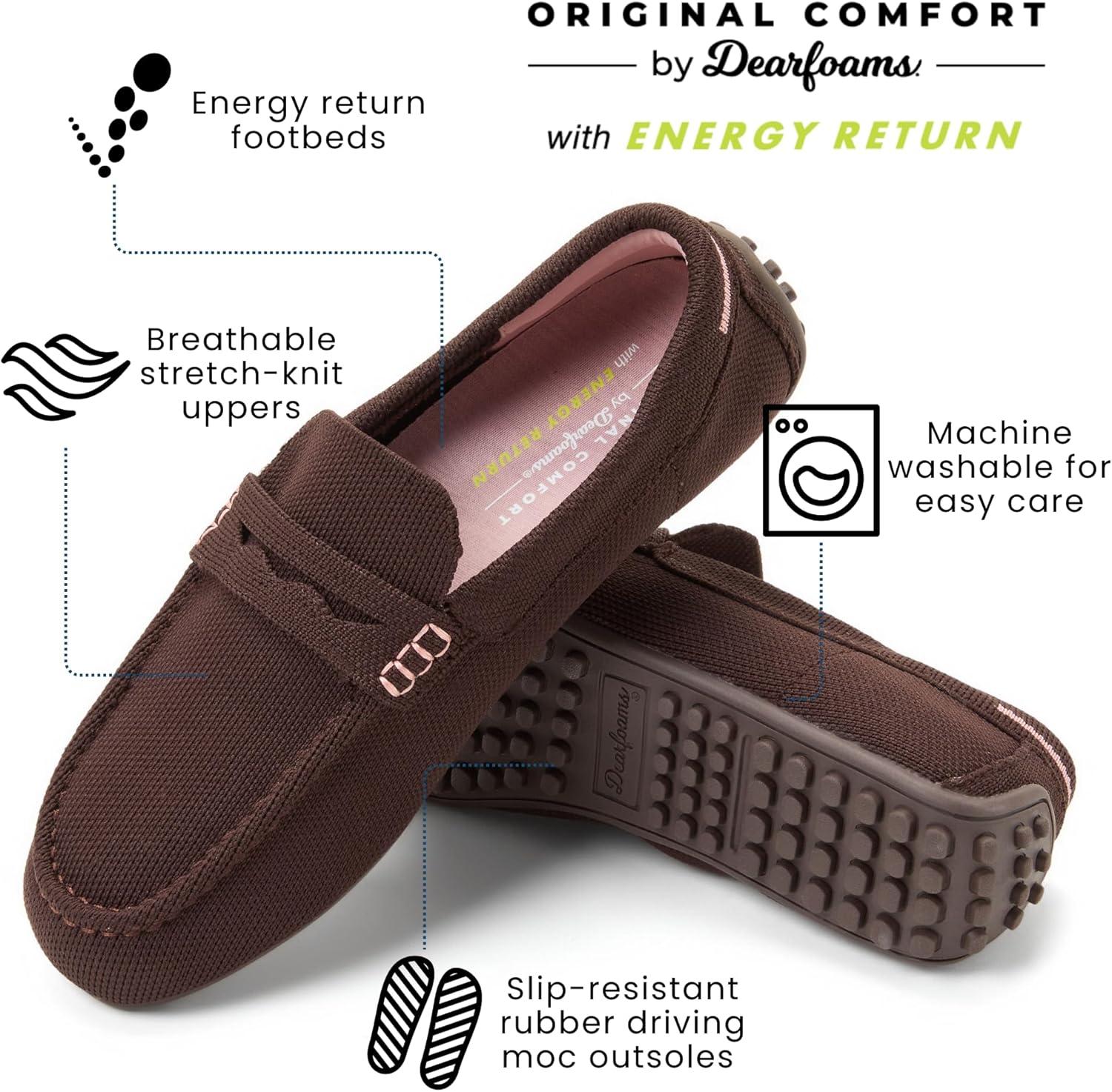 imageDearfoams Womens HazelLighweight Driving Loafer Machine Washable Comfortable ShoeCoffee