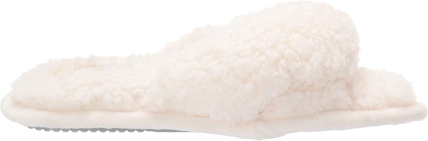 imageDearfoams Womens Jules Fluffy Teddy Twist Vamp Slide SlipperMuslin