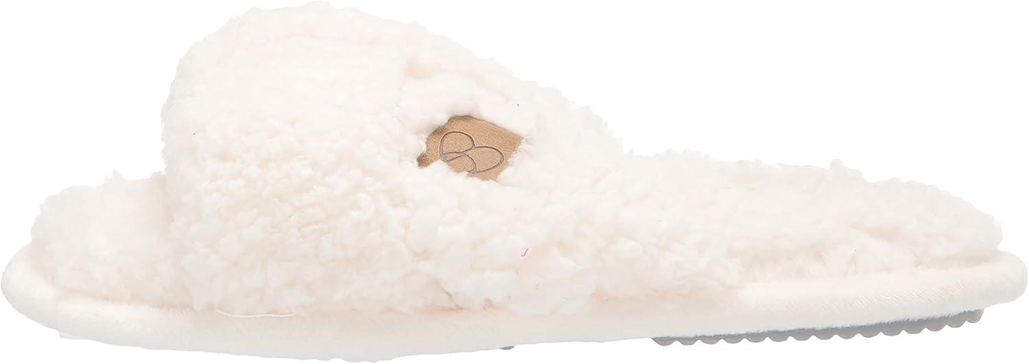 imageDearfoams Womens Jules Fluffy Teddy Twist Vamp Slide SlipperMuslin