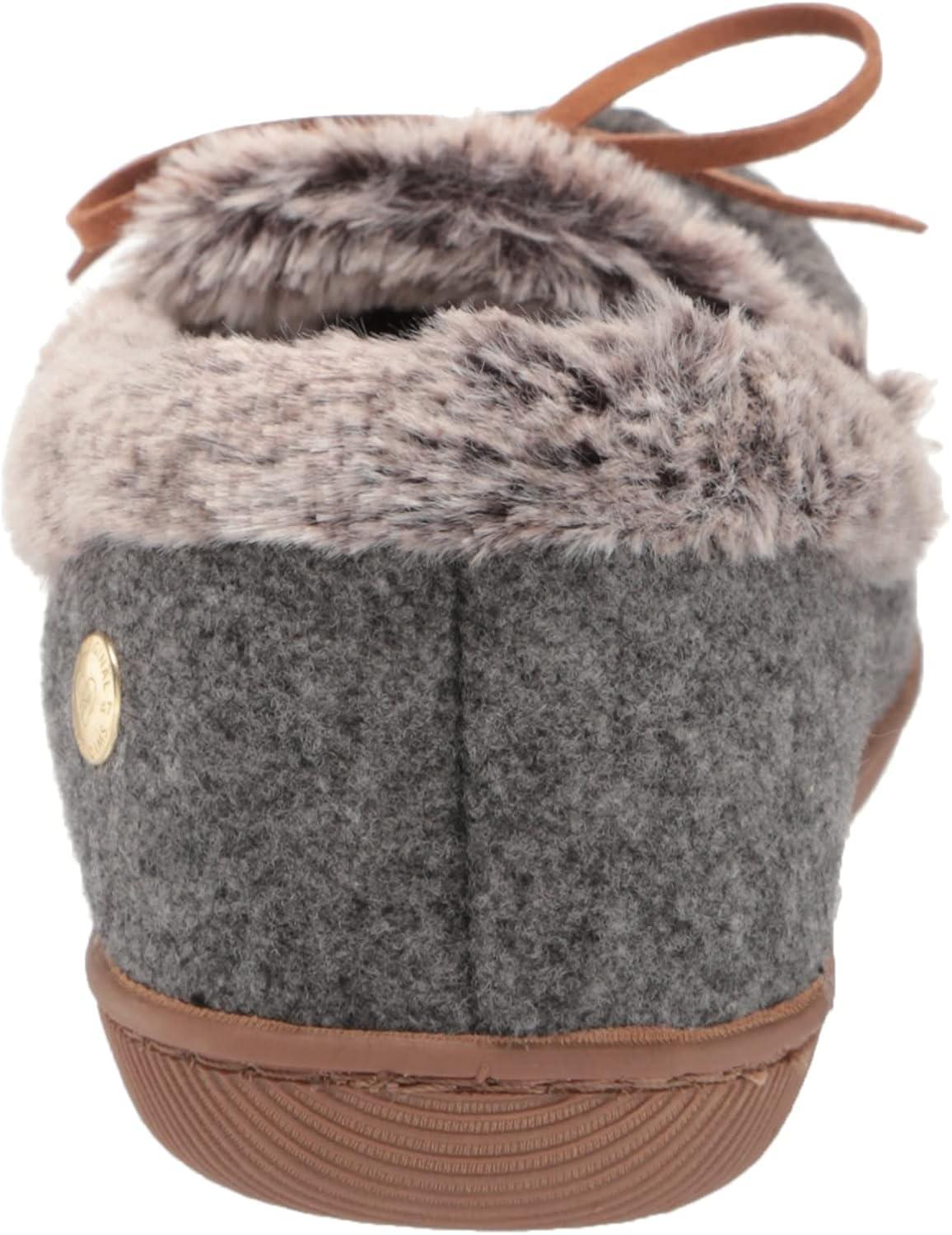 imageDearfoams Womens Kristen Moccasin SlipperDark Heather Grey
