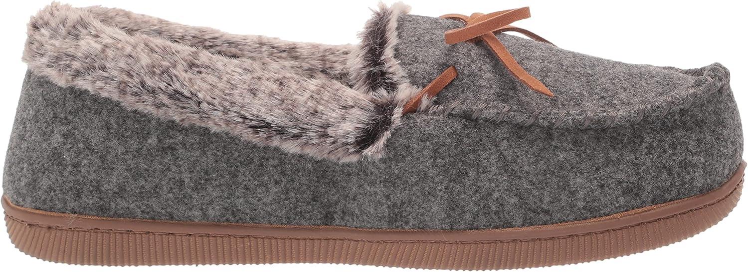 imageDearfoams Womens Kristen Moccasin SlipperDark Heather Grey